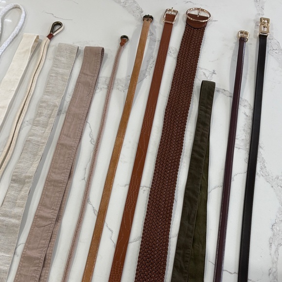Lot of Tan, Brown, Ivory White Belts & Ties - Leather, Rope, Braided, Snakeskin main image 4